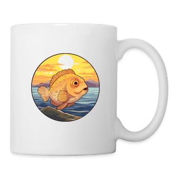 Flounder Fish Colorful Watercolor Cartoon Kawaii - Mug - white - Right