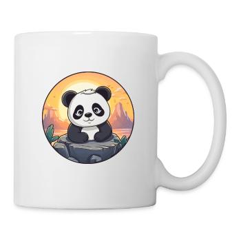 Panda Colorful Watercolor Cartoon Kawaii Animal - Mug - white - Right