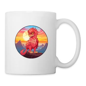 Griffon Aquarelle Colorée Dessin Animé Kawaii Animal - Mug blanc - blanc - Droite