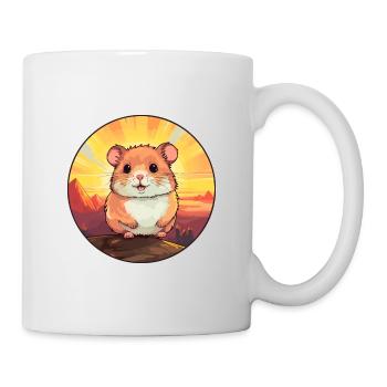 Hamster Colorful Watercolor Cartoon Kawaii Animal - Mug - white - Right
