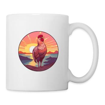Hen Colorful Watercolor Cartoon Kawaii Animal - Mug - white - Right