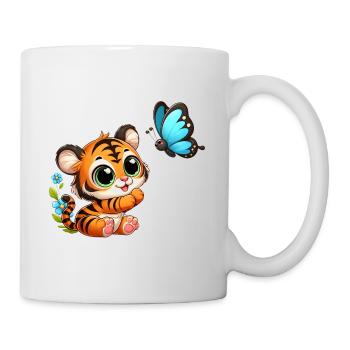 Baby-Tiger: Flauschig und verspielt - Tasse - Weiß - Rechts