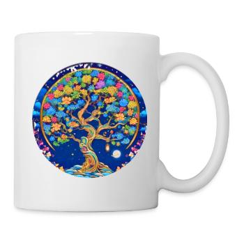 Arbre de vie, arbre de vie, graffiti, fleurs - Mug blanc - blanc - Droite