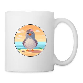Kuckuck Karikatur Yoga Strand Sommer Illustration - Tasse - Weiß - Rechts