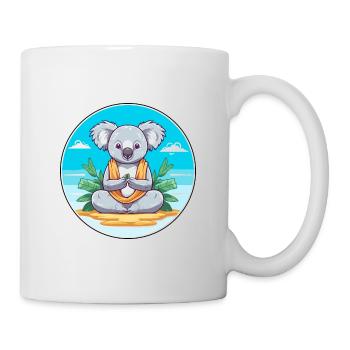 Koala Cartoon Yoga Strand Sommer Illustration - Tasse - Weiß - Rechts