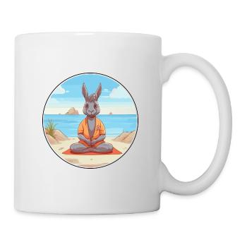 Donkey Cartoon Yoga Beach Summer Illustration - Mug - white - Right