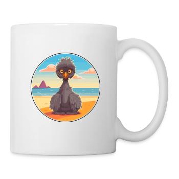 Emu Cartoon Yoga Beach Summer Illustration - Mug - white - Right