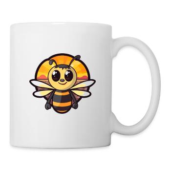 Abeille drôle de dessin animé kawaii plage illustration - Mug blanc - blanc - Droite