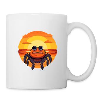 Craw Dessin Animé Drôle Kawaii Plage Illustration - Mug blanc - blanc - Droite
