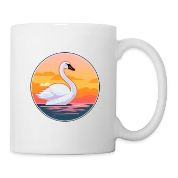 Schwan lustige Karikatur Kawaii Strand Illustration - Tasse - Weiß - Rechts