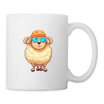 Schaf lustige Karikatur Kawaii Strand Illustration - Tasse - Weiß - Rechts