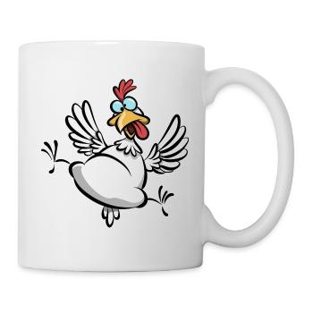 Crazy Chicken, Chicken Fan, Funny Chicken Cartoon - Mug - white - Right