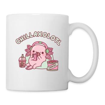 Cute Chilling Axolotl Chillaxolotl Funny Pun - Mug - white - Right