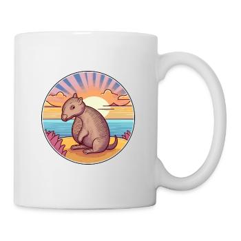 Armadillo Watercolor Cartoon Kawaii Clipart Animal - Mug - white - Right