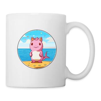 Axolotl aquarelle dessin animé Kawaii Clipart Animal - Mug blanc - blanc - Droite