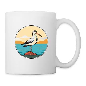 Avocet Watercolor Cartoon Kawaii Clipart Animal - Mug - white - Right