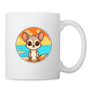 Aye Aye Aquarell Cartoon Kawaii Clipart Tier - Tasse - Weiß - Rechts