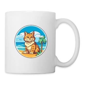 Rotluchs Aquarell Cartoon Kawaii Clipart Tier - Tasse - Weiß - Rechts