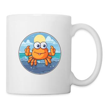Crab Watercolor Cartoon Kawaii Clipart Animal - Mug - white - Right