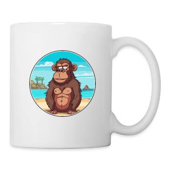 Baboon Watercolor Cartoon Kawaii Clipart Animal - Mug - white - Right