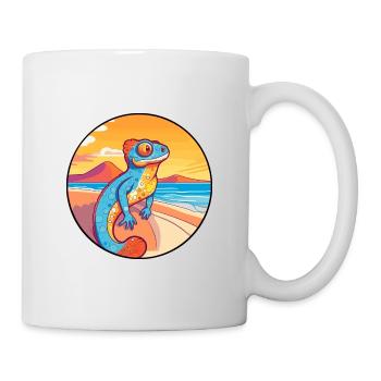 Chameleon Watercolor Cartoon Kawaii Clipart Animal - Mug - white - Right