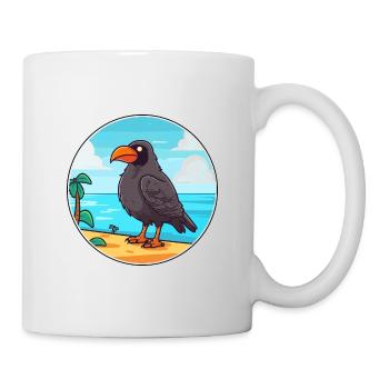 Crow Watercolor Cartoon Kawaii Clipart Animal - Mug - white - Right