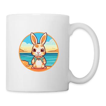 Lapin aquarelle dessin animé Kawaii Clipart Animal - Mug blanc - blanc - Droite