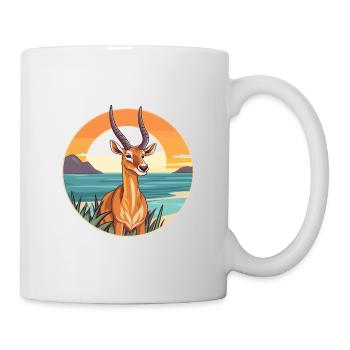 Antelope Watercolor Cartoon Kawaii Clipart Animal - Mug - white - Right