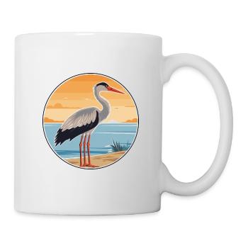 Crane Watercolor Cartoon Kawaii Clipart Animal - Mug - white - Right