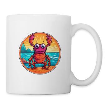 Craw aquarelle dessin animé Kawaii Clipart Animal - Mug blanc - blanc - Droite