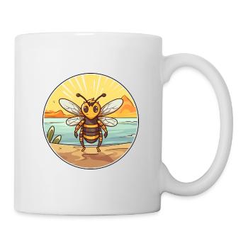Bee Watercolor Cartoon Kawaii Clipart Animal - Mug - white - Right