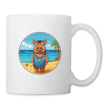 Boar Watercolor Cartoon Kawaii Clipart Animal - Mug - white - Right