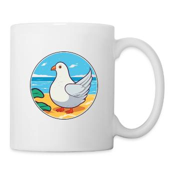 Dove Watercolor Cartoon Kawaii Clipart Animal - Mug - white - Right