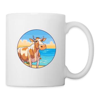 Vache aquarelle dessin animé kawaii clipart animal - Mug blanc - blanc - Droite