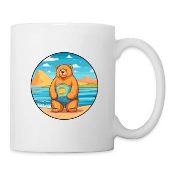 Ours Aquarelle Dessin Animé Kawaii Clipart Animal - Mug blanc - blanc - Droite