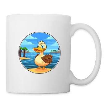 Duck Watercolor Cartoon Kawaii Clipart Animal - Mug - white - Right