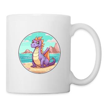 Dragon Watercolor Cartoon Kawaii Clipart Animal - Mug - white - Right