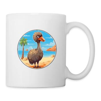 Emu Watercolor Cartoon Kawaii Clipart Animal - Mug - white - Right