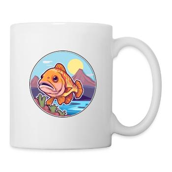 Fish Watercolor Cartoon Kawaii Clipart Animal - Mug - white - Right