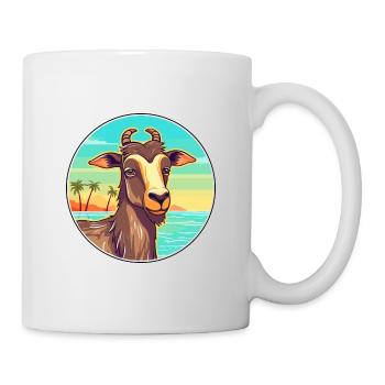 Ziege Aquarell Cartoon Kawaii Clipart Tier - Tasse - Weiß - Rechts