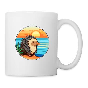 Echidna Watercolor Cartoon Kawaii Clipart Animal - Mug - white - Right