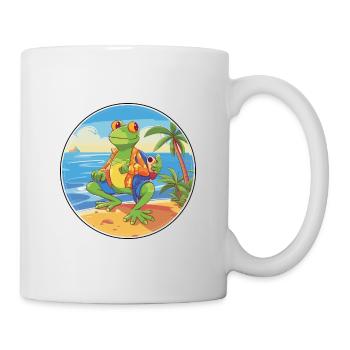 Grenouille aquarelle dessin animé Kawaii Clipart Animal - Mug blanc - blanc - Droite
