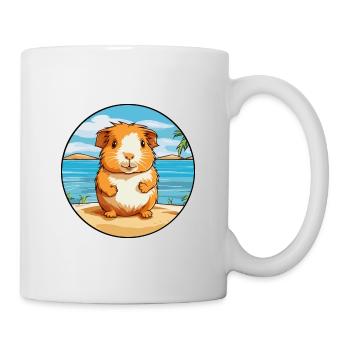 Cochon d’Inde aquarelle dessin animé Kawaii Clipart animal de compagnie - Mug blanc - blanc - Droite