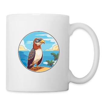 Hawk Watercolor Cartoon Kawaii Clipart Animal - Mug - white - Right