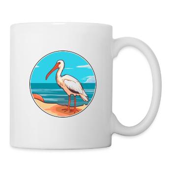 Ibis Watercolor Cartoon Kawaii Clipart Animal - Mug - white - Right