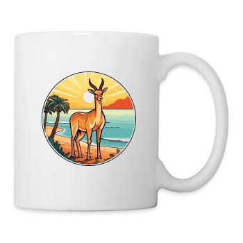 Impala Aquarell Cartoon Kawaii Clipart Tier - Tasse - Weiß - Rechts