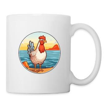 Poule aquarelle dessin animé Kawaii Clipart Animal - Mug blanc - blanc - Droite