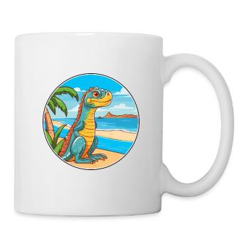 Iguana Watercolor Cartoon Kawaii Clipart Animal - Mug - white - Right