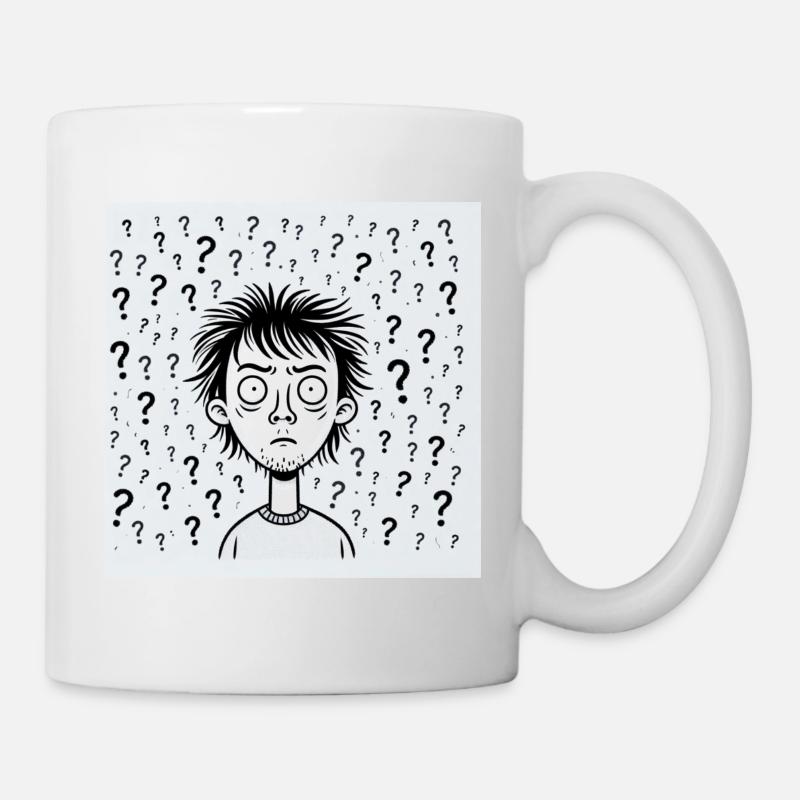 Fragenwirbel Portrait - Tasse - Weiß