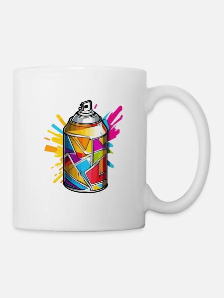 Spraydose / Kunst / sprühen / Street Art / Wand - Tasse - Weiß